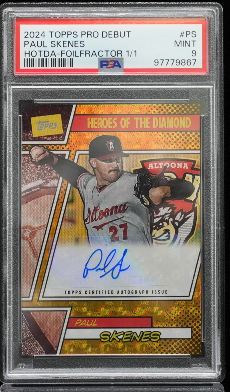 2024 TOPPS PRO DEBUT HOTD FOILFRACTOR #PS PAUL SKENES 1/1 PSA 9 RC SUPERFRACTOR