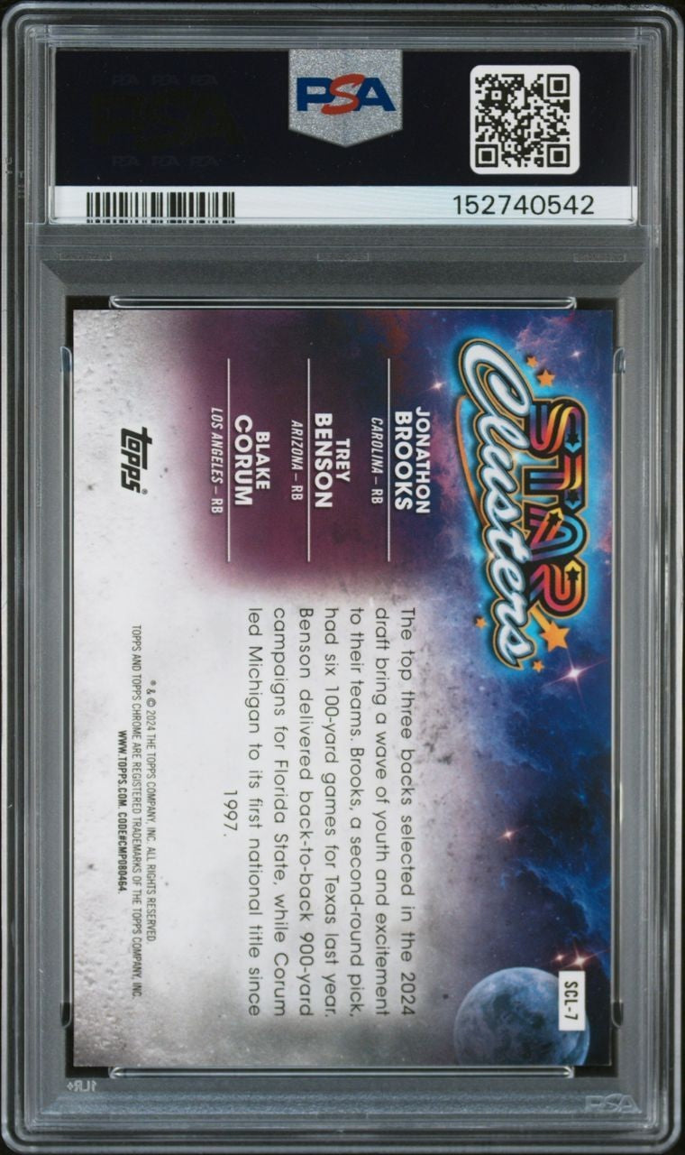 2024 TOPPS COSMIC CHROME FOOTBALL STAR CLUSTERS BROOKS BENSON CORUM SUPERFRACTOR
