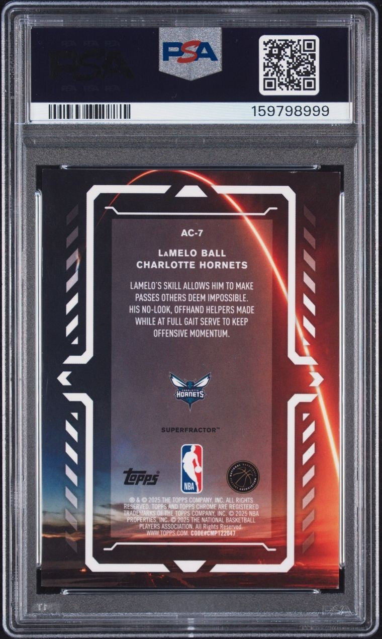 2025 TOPPS CHROME ACTIVATORS #AC-7 LaMELO BALL ACTIVATORS-SUPERFRACTOR 1/1 PSA 8