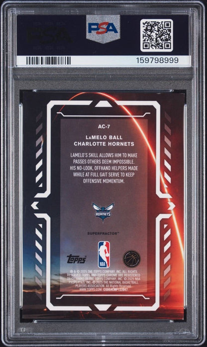 2025 TOPPS CHROME ACTIVATORS #AC-7 LaMELO BALL ACTIVATORS-SUPERFRACTOR 1/1 PSA 8
