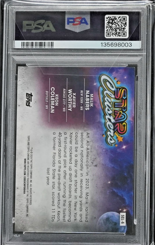 2024 Topps Cosmic Chrome Star Clusters SCL-6 Coleman/Nabers/Worthy /50 PSA 10