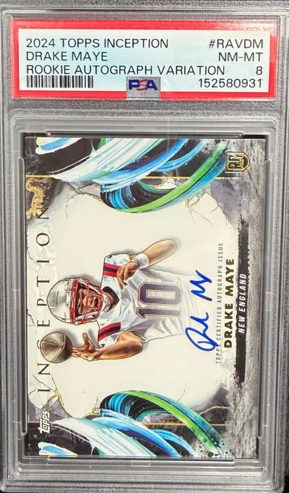 2024 Topps Inception - Rookie Autographs Variations Drake Maye  Patriots PSA 8