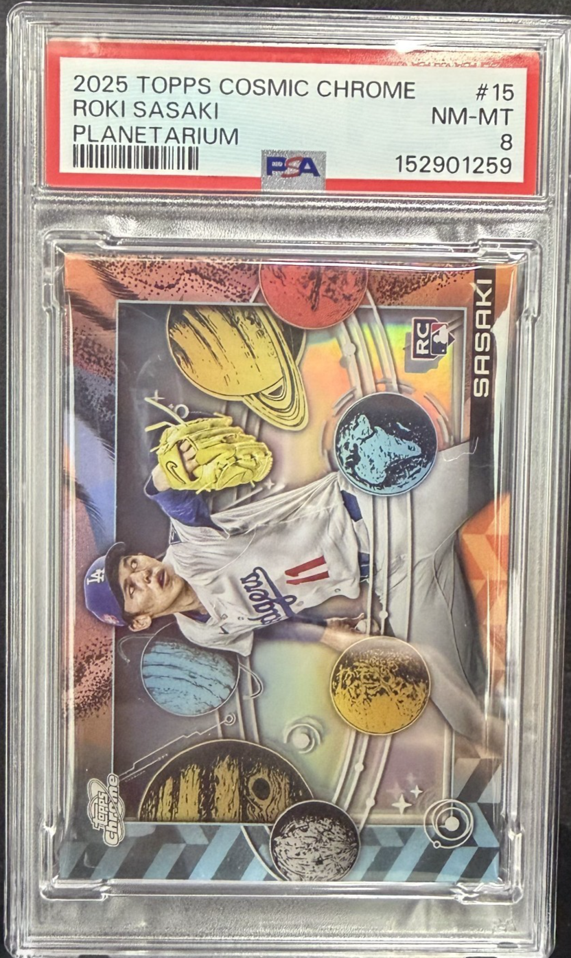 2025 Topps Cosmic Chrome Planetarium #15 (RC) Roki Sasaki PSA 8