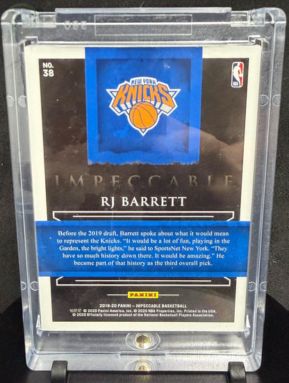 2019-20 Panini Impeccable - Nba Logo RJ Barrett #38 Silver /25 (RC)