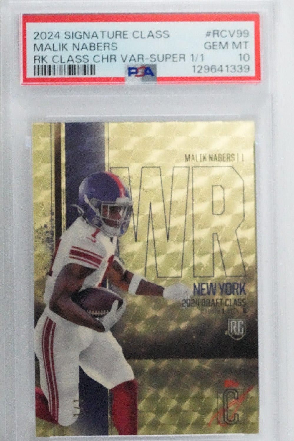 2024 Topps Signature Class Rookie Gold Superfractor Malik Nabers 1/1 PSA 10