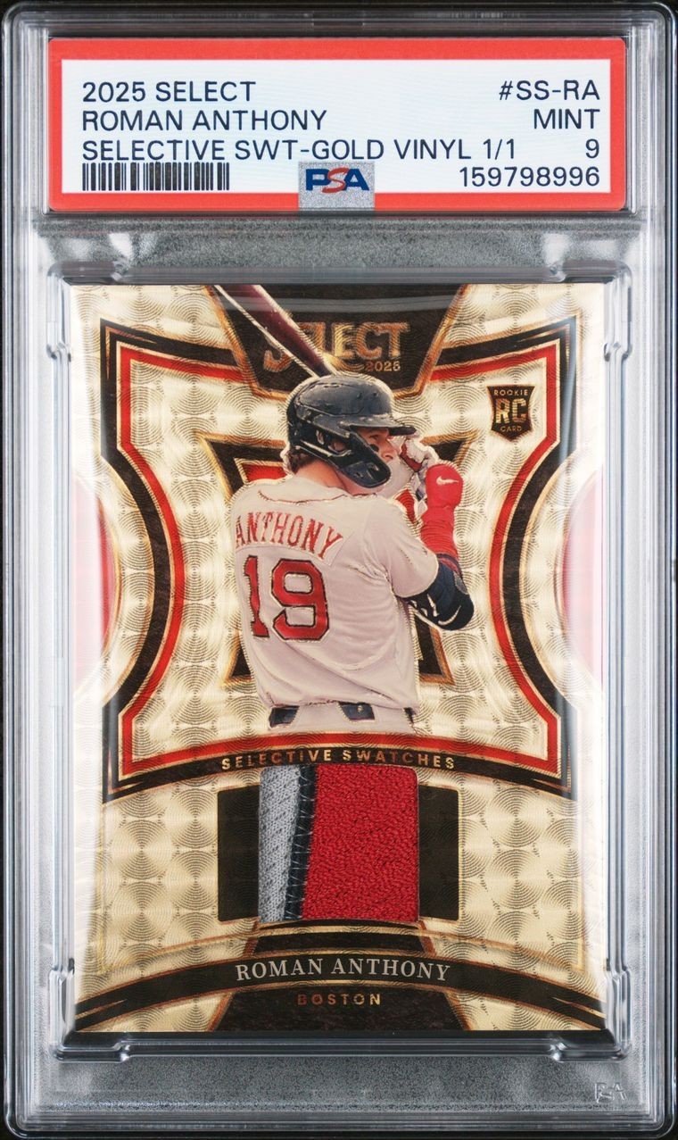 2025 Panini Select Patch Roman Anthony SS-RA /1 GOLD VINYL SUPERFRACTOR