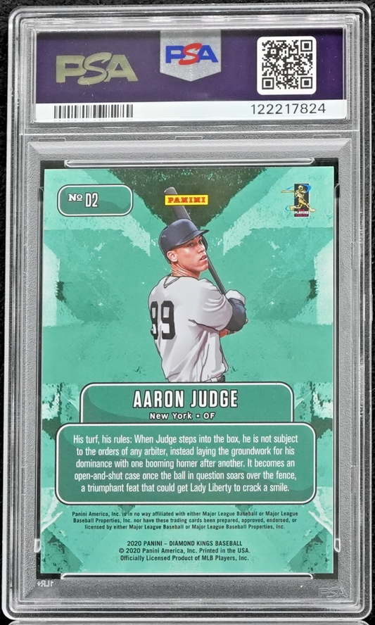 2020 Diamond Kings Aaron Judge Downtown #D2 PSA 9 CASE HIT SSP YANKEES FOIL