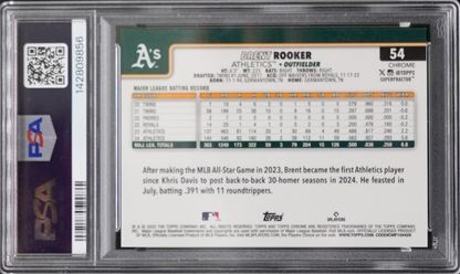 2025 Topps Chrome Brent Rooker #54 SuperFractor /1 PSA Gem Mint 10 POP 1