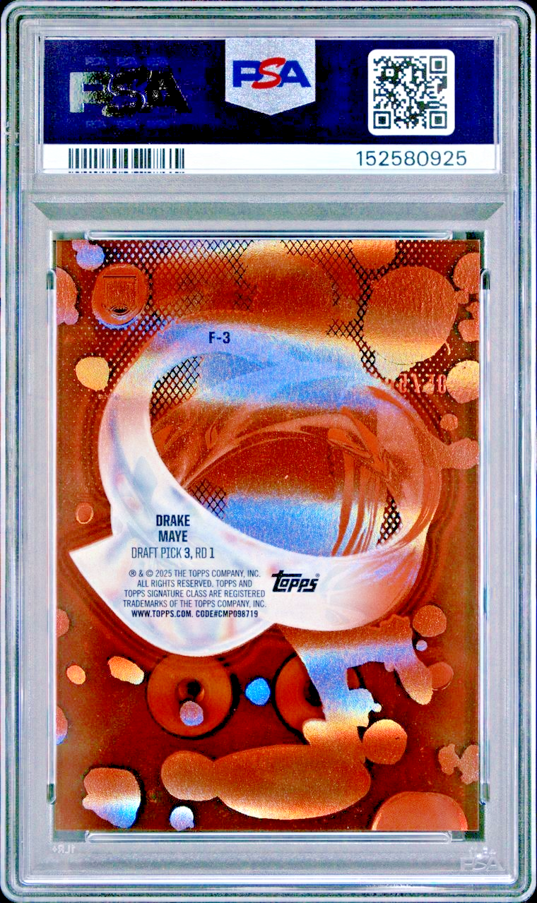 2024 Topps Signature Class Fluidity - Orange #F3 Drake Maye PSA 10