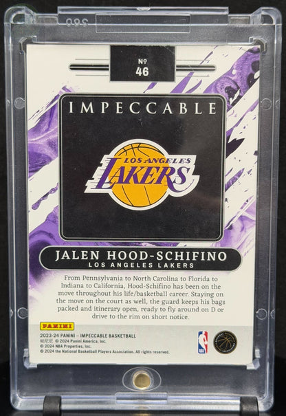 2023-24 Panini Impeccable Jalen Hood-Schifino Silver Logo Bar