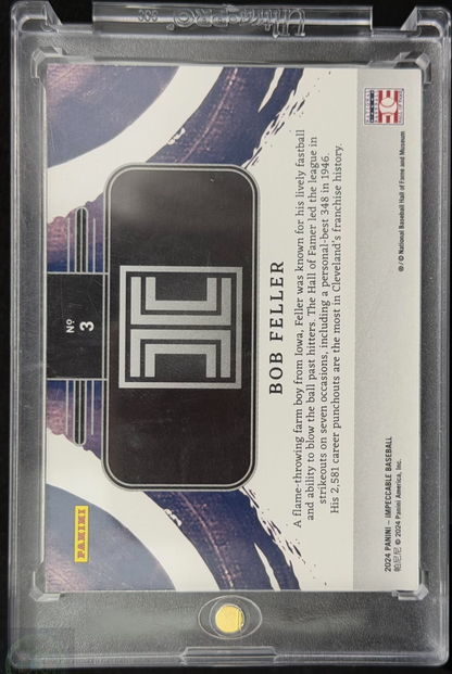 2024 Panini Impeccable - Bob Feller Cooperstown Logo .999 Fine Silver /25