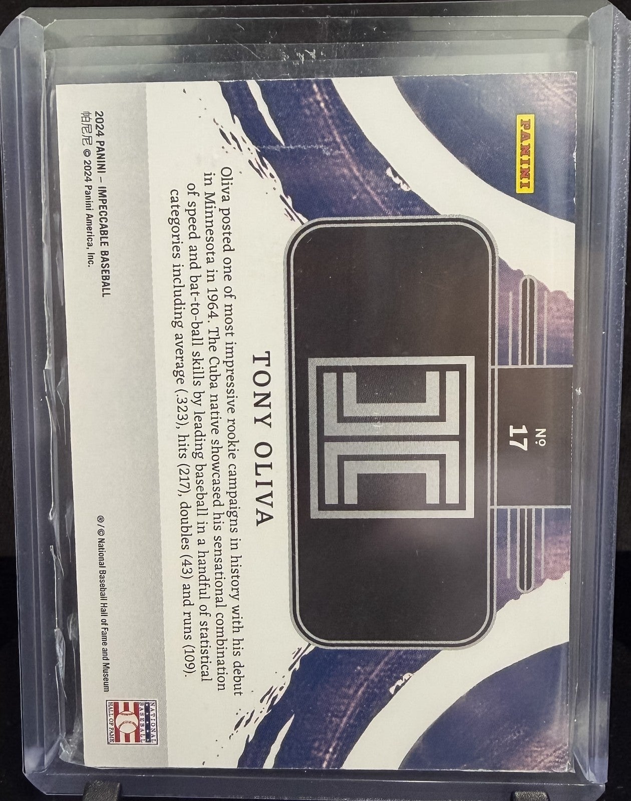 2024 Panini Impeccable Minnesota Twins 1/1 Tony Oliva Gold Bar 1/2 Toz
