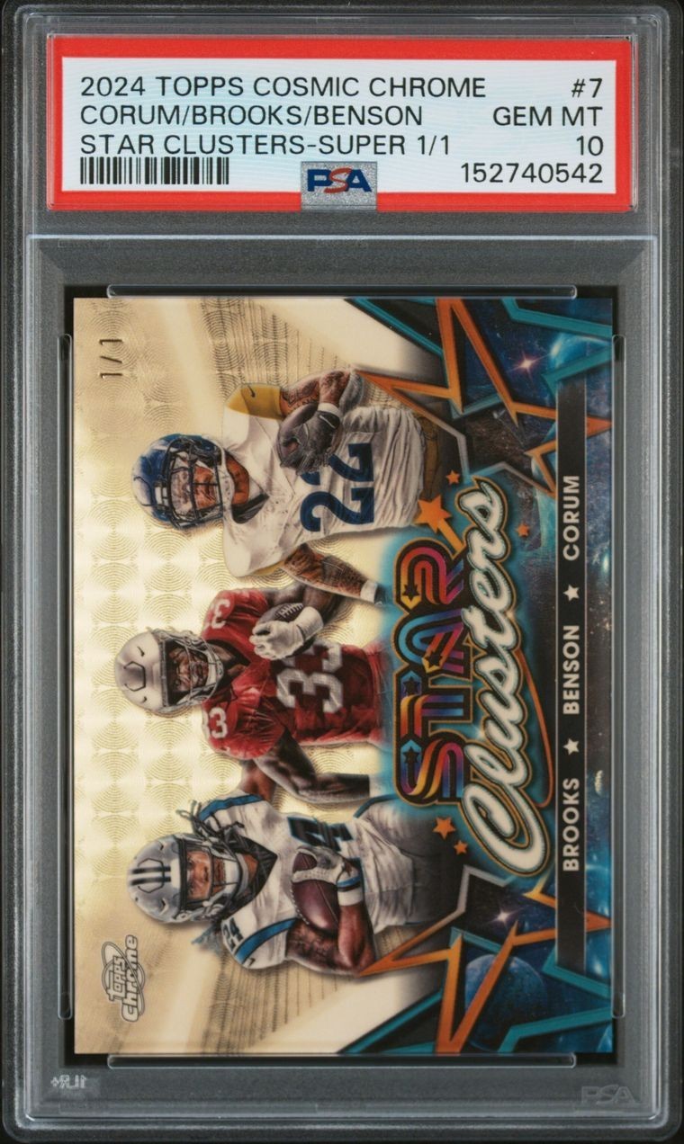 2024 TOPPS COSMIC CHROME FOOTBALL STAR CLUSTERS BROOKS BENSON CORUM SUPERFRACTOR