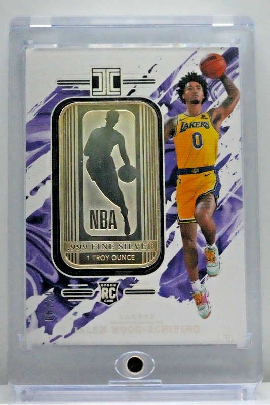 2023-24 Panini Impeccable Jalen Hood-Schifino #46 Silver NBA Logo Bar RC 06/20