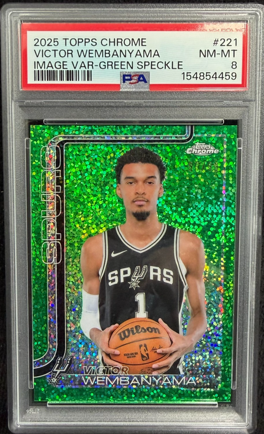 202526 Topps Chrome Image Variation Victor Wembanyama 221 Green Speckle /99