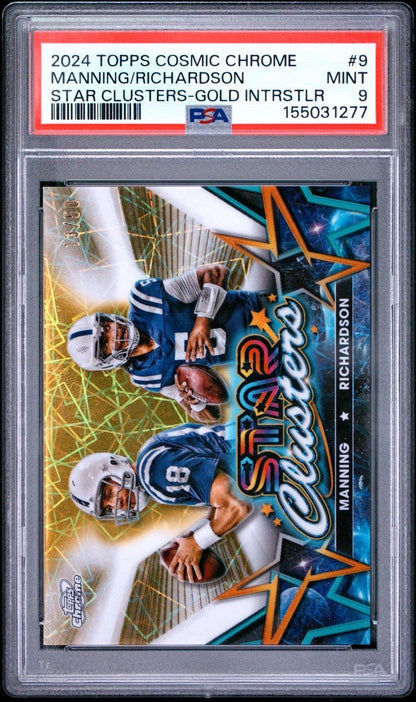 2024 TOPPS COSMIC CHROME FOOTALL MANNING RUCHARDSON STAR CLUSTERS GOLD /50 SCI 9
