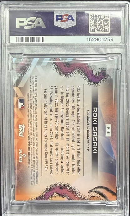 2025 Topps Cosmic Chrome Planetarium #15 (RC) Roki Sasaki PSA 8