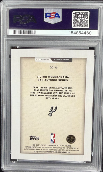 2025-26 Topps Chrome Glass Canvas Victor Wembanyama #GC-10 PSA 8