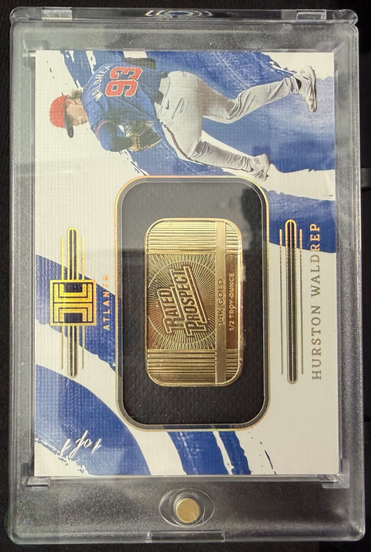 2024 Panini Impeccable Atlanta Braves 1/1 Hurston Waldrep Gold Bar 1/2 Toz