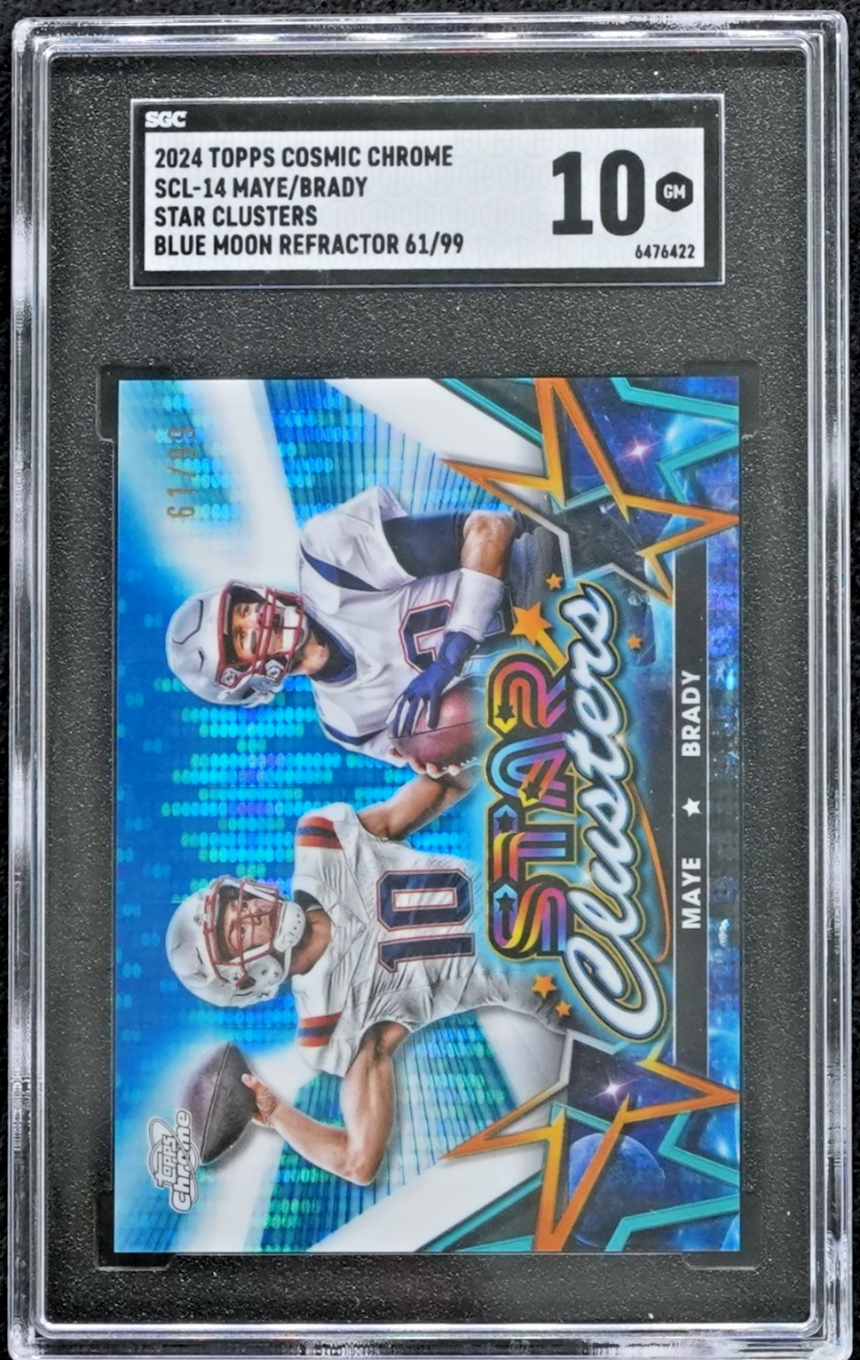 2024 TOPPS COSMIC CHROME TOM BRADY DRAKE MAYE BLUE MOON REFRACTOR /99