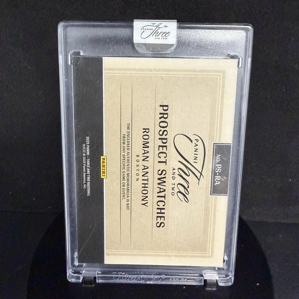 2025 PANINI THREE AND TWO PROSPECT SWATCHES JUMBO BATCH /1 ROMAN ANTHONY PS-RA