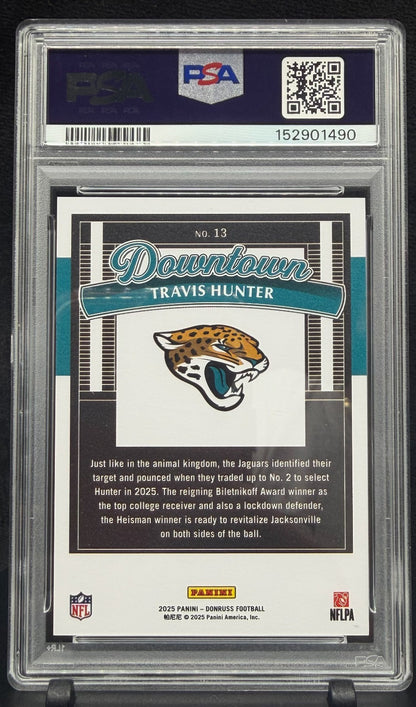 2025 Panini Donruss - Downtown! Travis Hunter #13 (RC) PSA 10 Jaguars