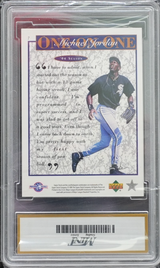 1995 Upper Deck Minor League Michael Jordan One on One #7 Gem Mint 10