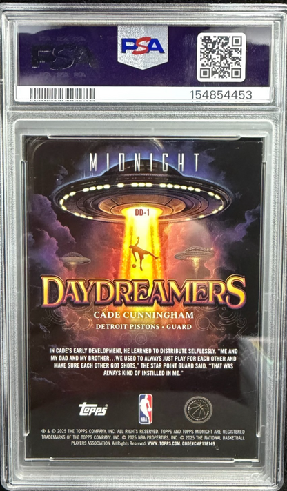 2025-26 Topps Midnight Daydreamers Cade Cunningham #DD-1 Twilight /3 PSA 9
