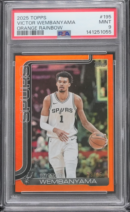2025 Topps Chrome Victor Wembanyama Orange Pulsar Refractor /25 #221 PSA 9 POP 2