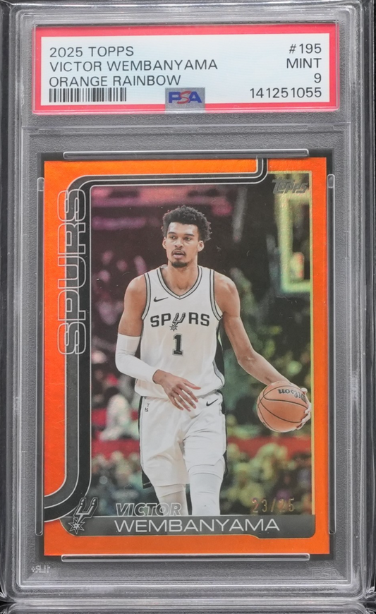 2025 Topps Chrome Victor Wembanyama Orange Pulsar Refractor /25 #221 PSA 9 POP 2