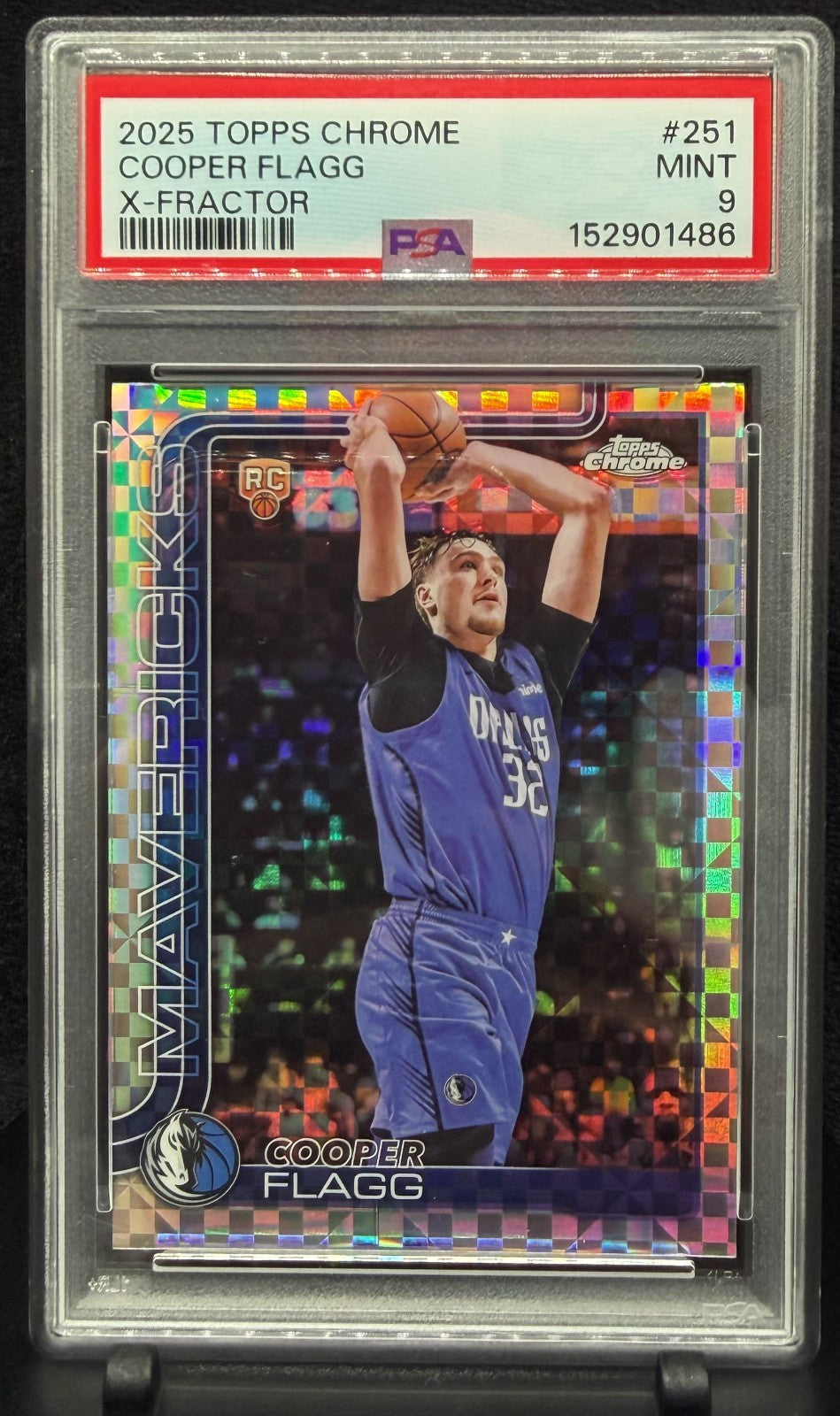 2025-26 Topps Chrome - Cooper Flagg #251 X-Fractor (RC) PSA 9 Mavericks