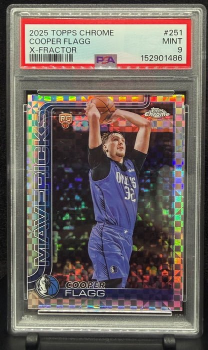 2025-26 Topps Chrome - Cooper Flagg #251 X-Fractor (RC) PSA 9 Mavericks