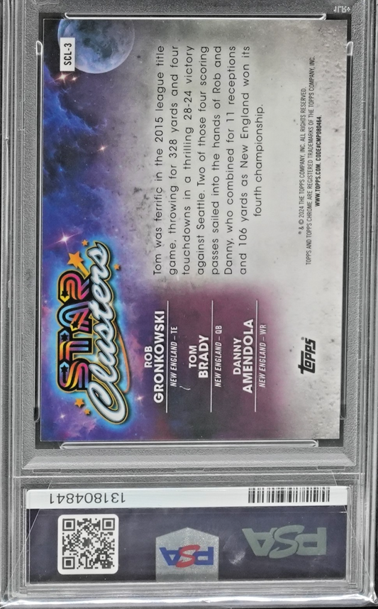 2024 Topps Cosmic Chrome Superfractor 1/1 Brady, Gronkowski Amendola PSA 8.5