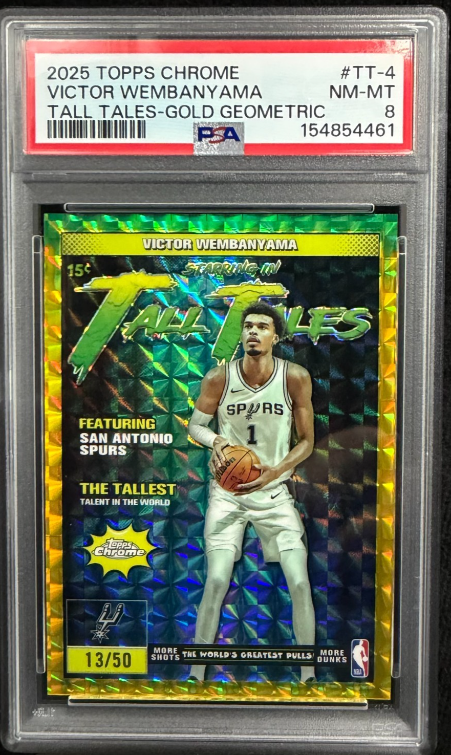 2025-26 Topps Chrome - Tall Tales Victor Wembanyama TT-4 GOLD /50 GEOMETRIC PSA