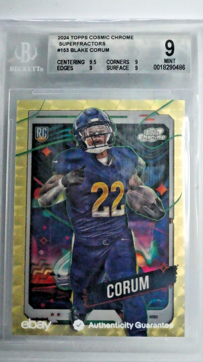 Blake Corum RC 2024 Topps Chrome Cosmic Superfractor 1/1 BGS 9 Mint LA Rams