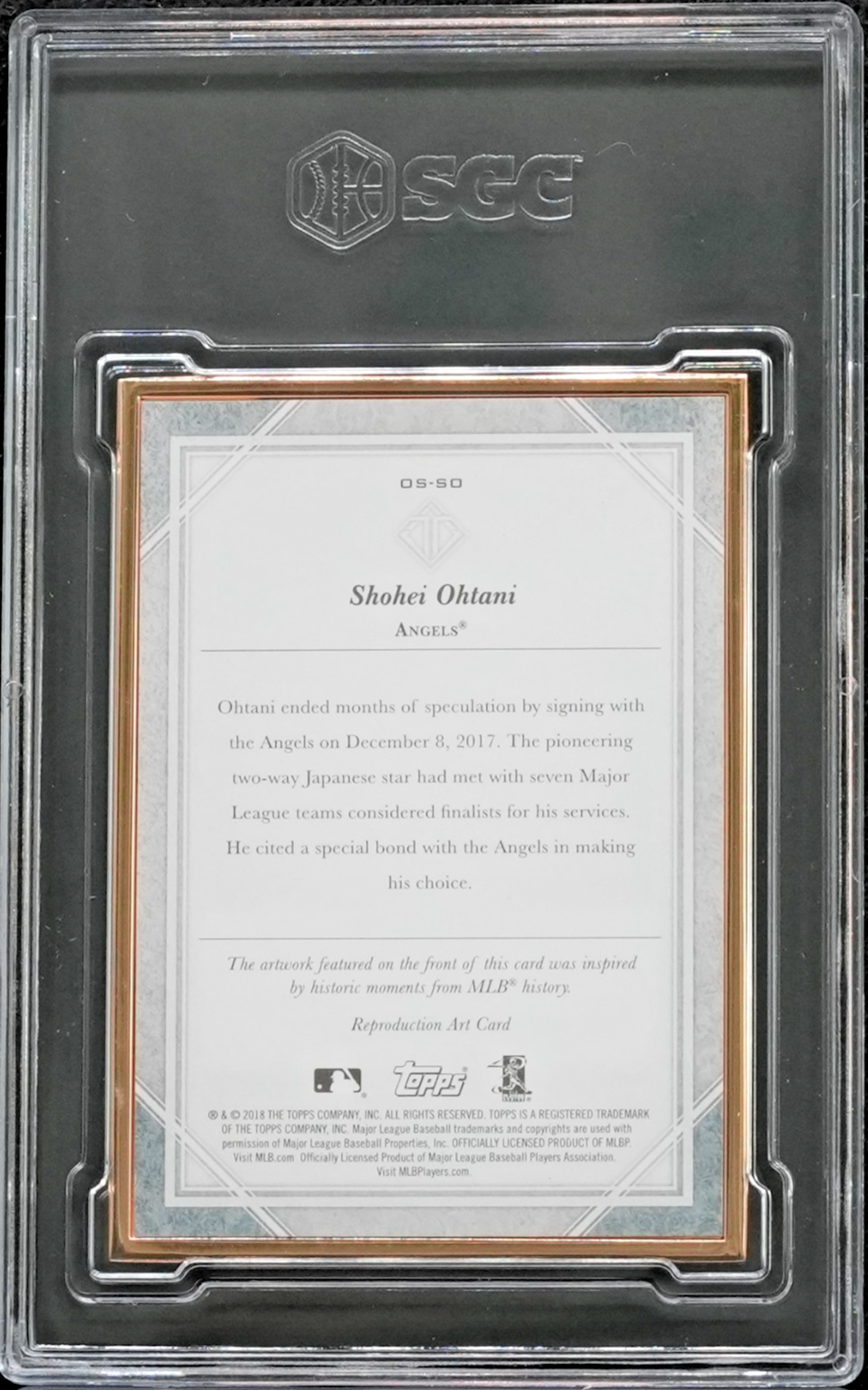 2018 Topps Transcendent Shohei Ohtani Origins Sketch Reproduction 2/83 (RC)