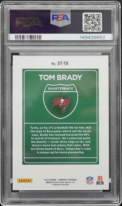 Panini Clearly Donruss Downtown Tom Brady #DT-6 Insert PSA 7 NFL Buccaneers 2022