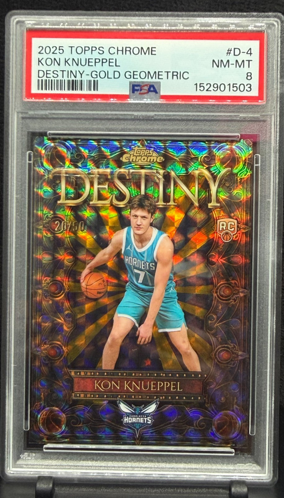 2025-26 Topps Chrome Destiny Kon Knueppel #D-4 Gold Geometric