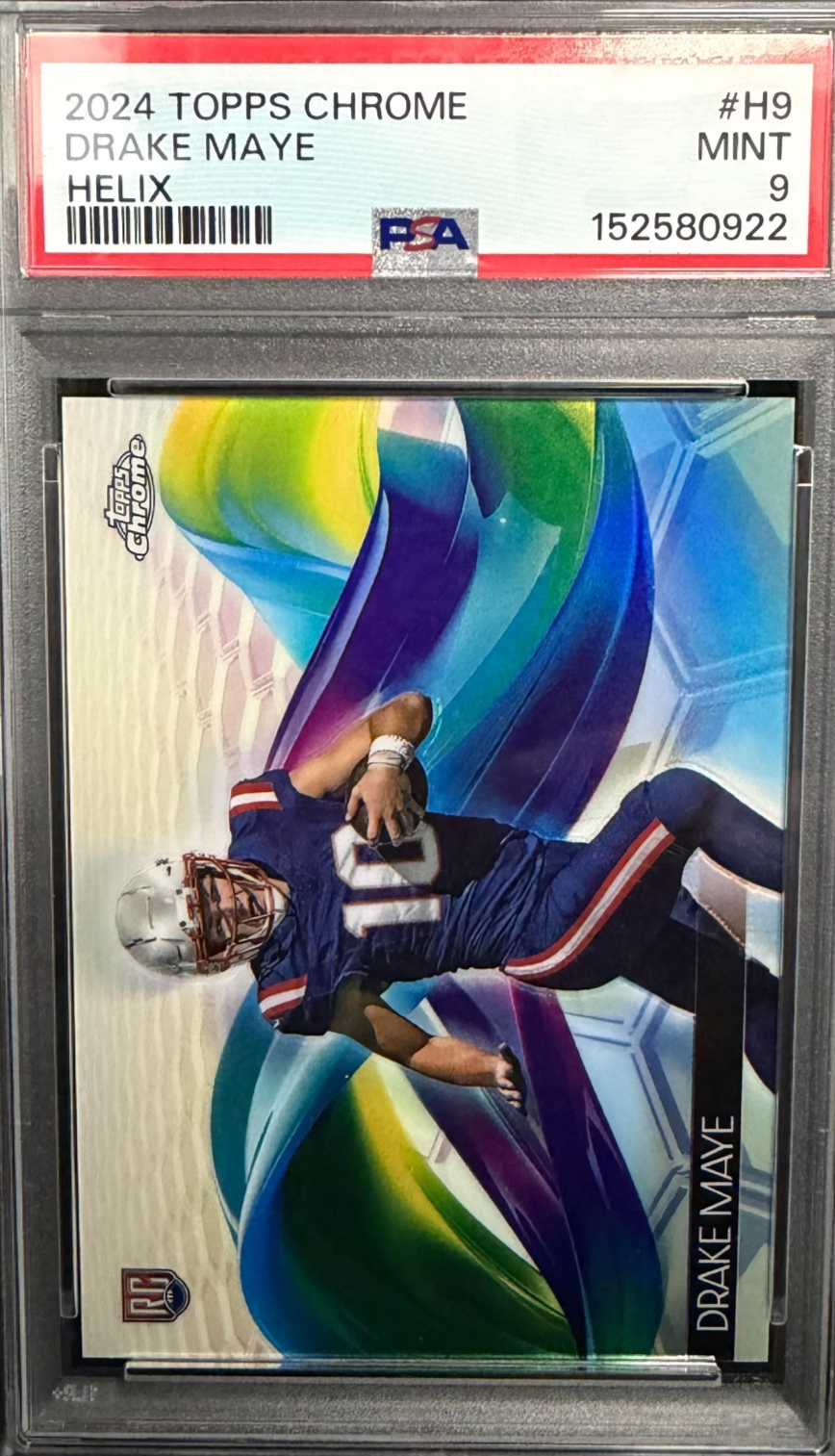 2024 Topps Chrome - Drake Maye RC Helix SSP Case Hit #H-9 (RC)  PSA 9  Patriots