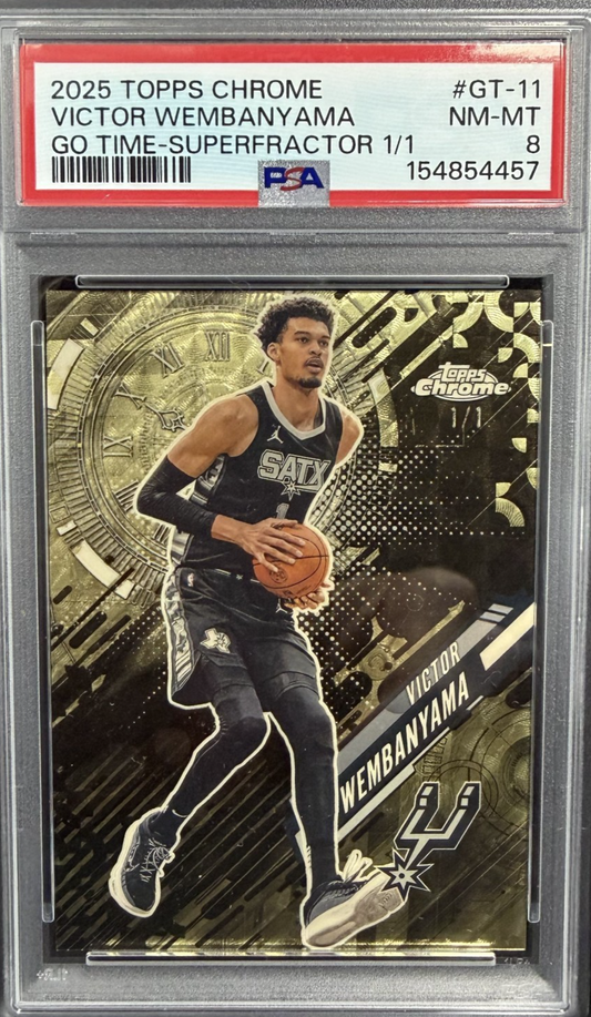 2025-26 Topps Chrome - Go Time SUPERFRACTOR Victor Wembanyama #GT-11 PSA 8