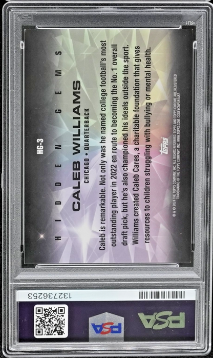 2024 Topps Chrome Caleb Williams Hidden Gems Foil Error Rookie RCRARE PSA 8