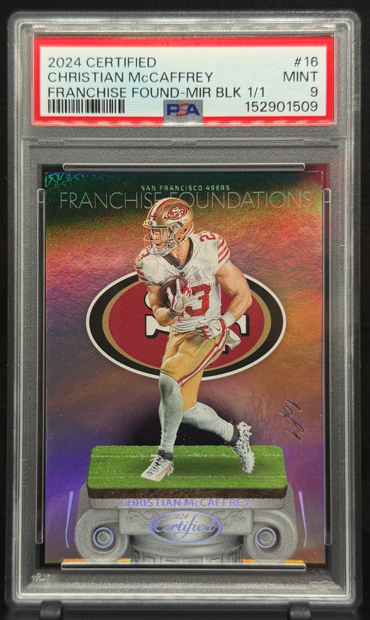 2024 Panini Certified Christian McCaffrey Franchise Foundations 1/1 PSA 9