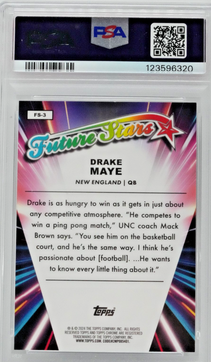 2024 Topps Chrome Future Stars Drake Maye #FS3 Red Refractor PSA 9