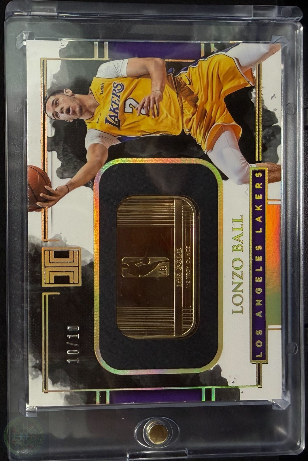 2017 Panini Impeccable Lonzo Ball Rookie Gold Bar 1/2 Toz