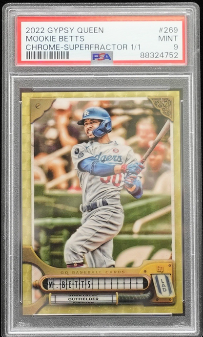 2022 TOPPS GYPSY QUEEN 269 MOOKIE BETTS CHROME SUPERFRACTOR 1/1 PSA 9