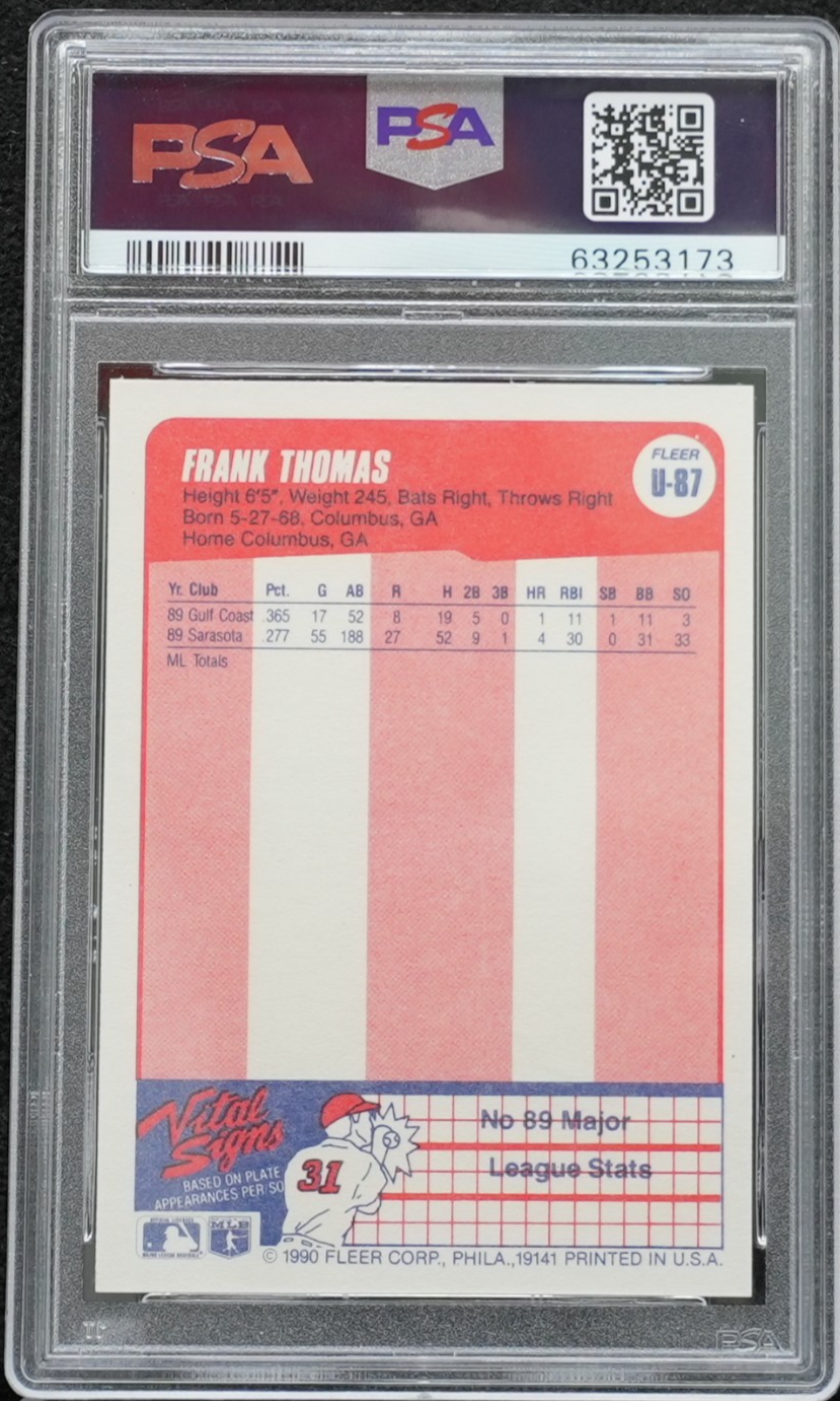 1990 Fleer Update Frank Thomas #U-87 PSA Gem Mint 10