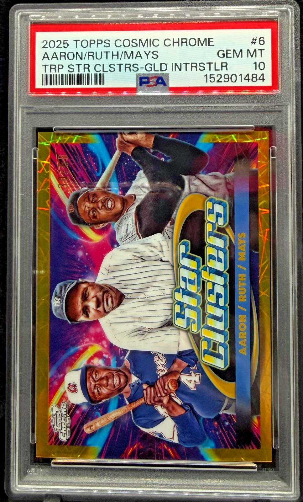 2025 Topps Cosmic Chrome Star Clusters TSC-6 Aaron/Ruth/Mays PSA 10