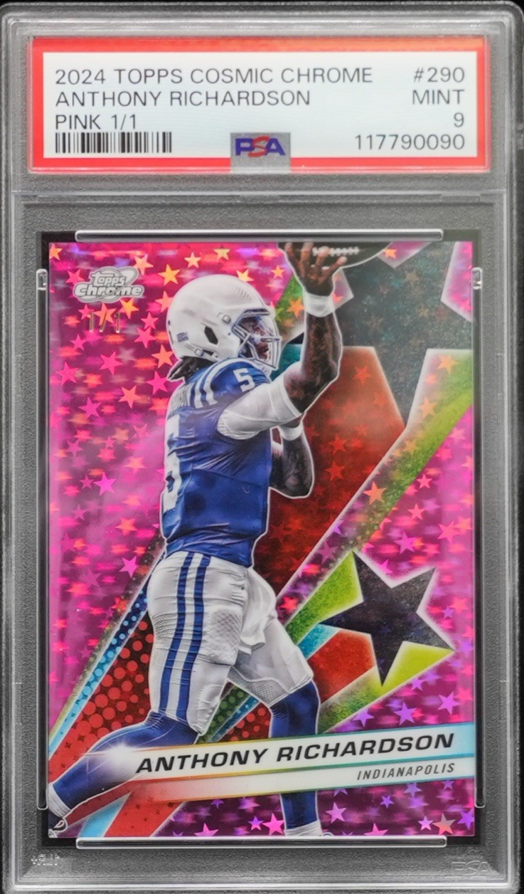 2024 Topps Cosmic Chrome Pink 1/1 #290 Anthony Richardson 1/1 PSA 9