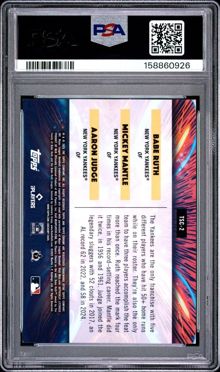 2025 Topps Cosmic Chrome TRP Star Clusters RUTH MANTLE JUDGE TSC-2 Green /75 PSA