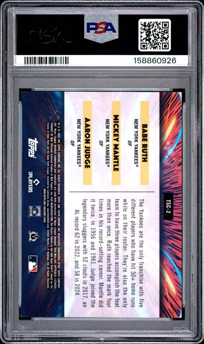 2025 Topps Cosmic Chrome TRP Star Clusters RUTH MANTLE JUDGE TSC-2 Green /75 PSA